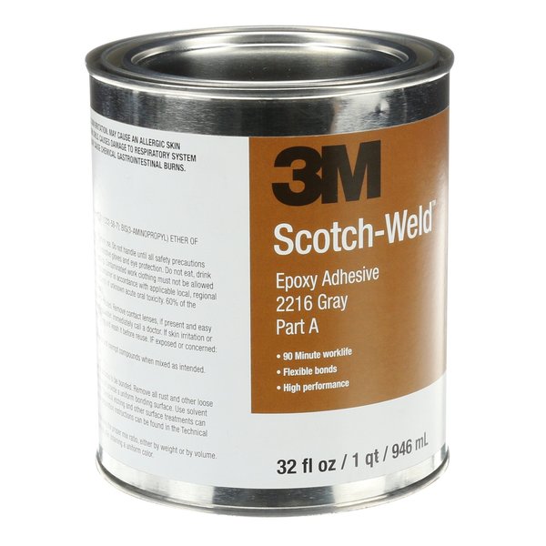 Epoxy Adhesive, 2216 Series, Gray, 2:03 Mix Ratio, 12 hr Functional Cure, Can