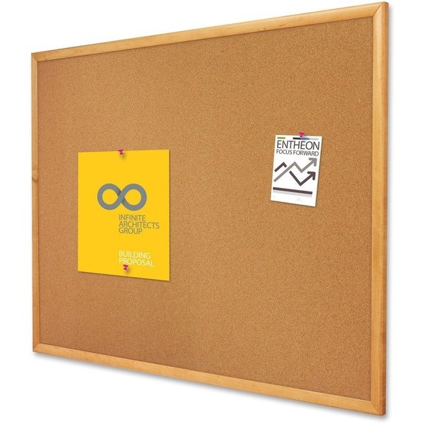 Cork Bulletin Board 3ft.x2ft., Oak Finish Frame