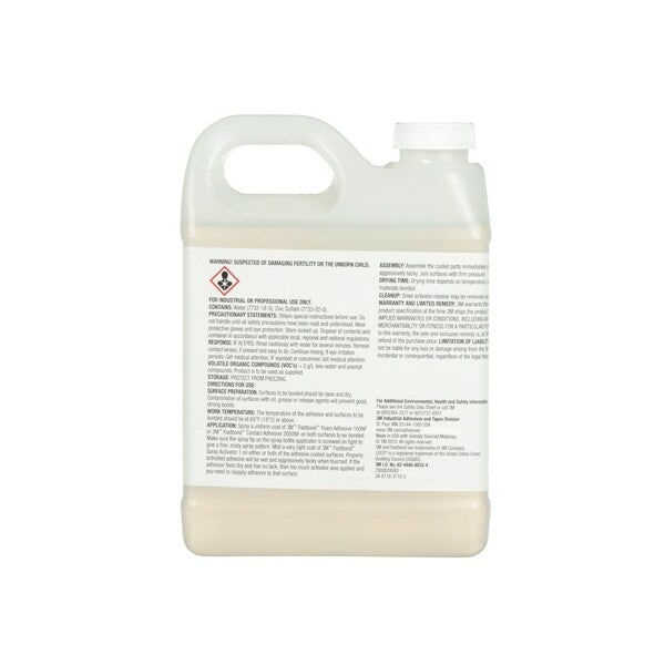 Activator, FastBond Spray Activator 1 Series, Clear, 1 qt, Bottle, 2 PK