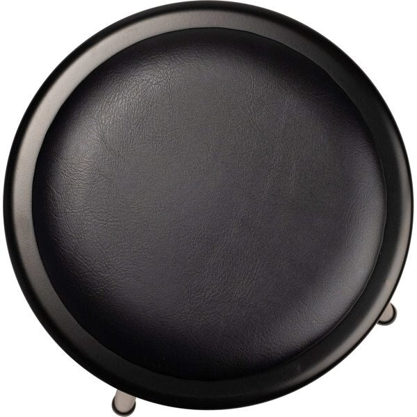 Stool, Steel, Vinyl, Black, 18