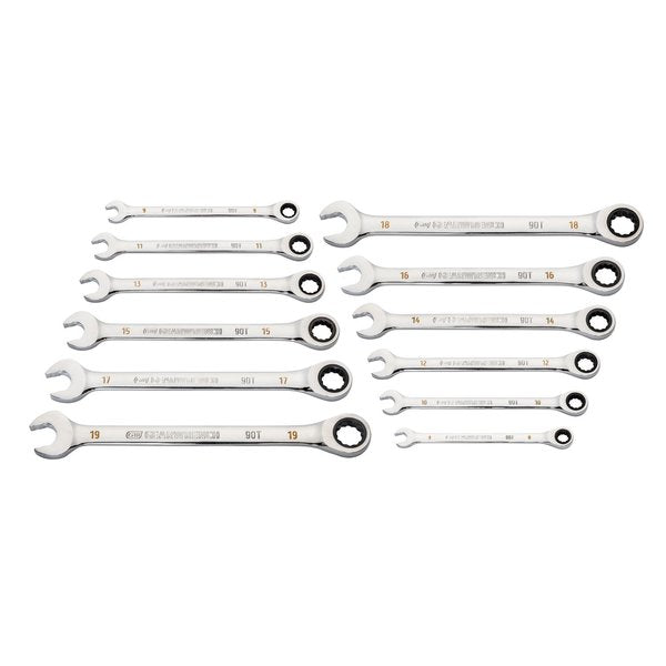 Combination Ratcheting Wrench Set, 12 Pc