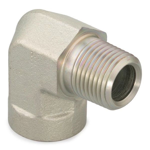 90 Street Elbow, Steel, 1/2 in, NPTF x NPT