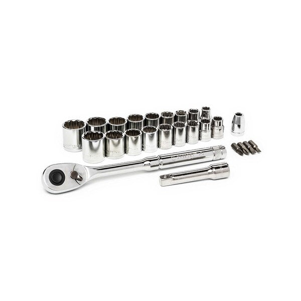 Socket Wrench Set, 25Pc, 3/8