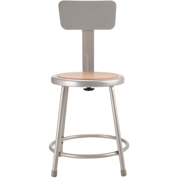 Round Stool with Backrest, Height 18