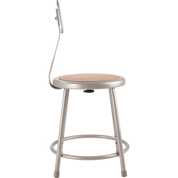 Round Stool with Backrest, Height 18