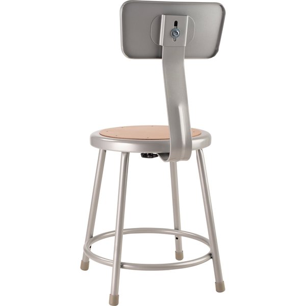 Round Stool with Backrest, Height 18