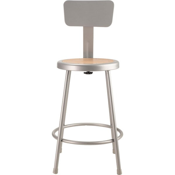 Round Stool with Backrest, Height 24