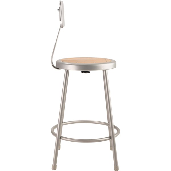 Round Stool with Backrest, Height 24