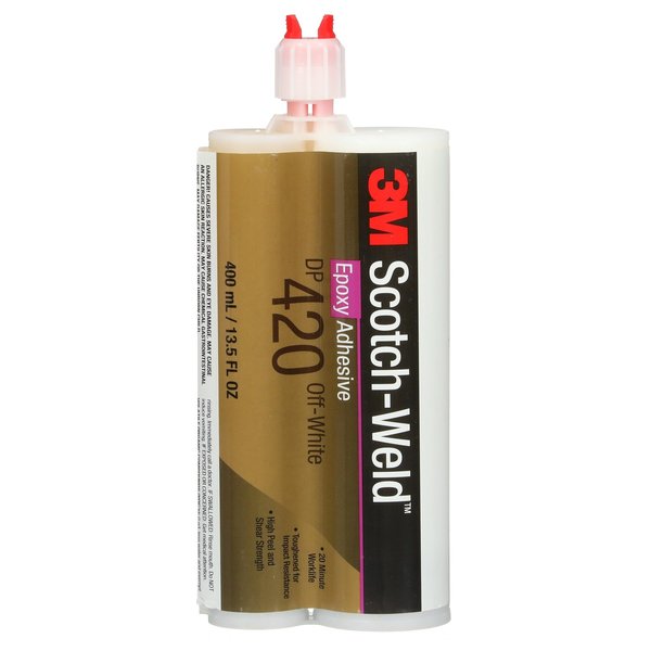 Epoxy Adhesive, DP420 Series, Off-White, 2:01 Mix Ratio, 2 hr Functional Cure, Dual-Cartridge