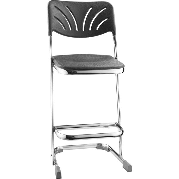 Square Stool with Backrest, Height 24