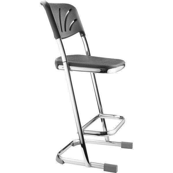 Square Stool with Backrest, Height 24