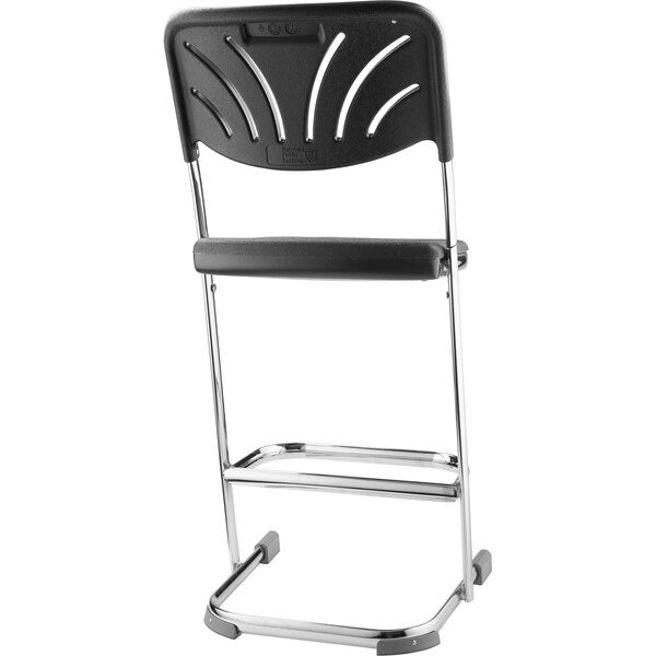 Square Stool with Backrest, Height 24