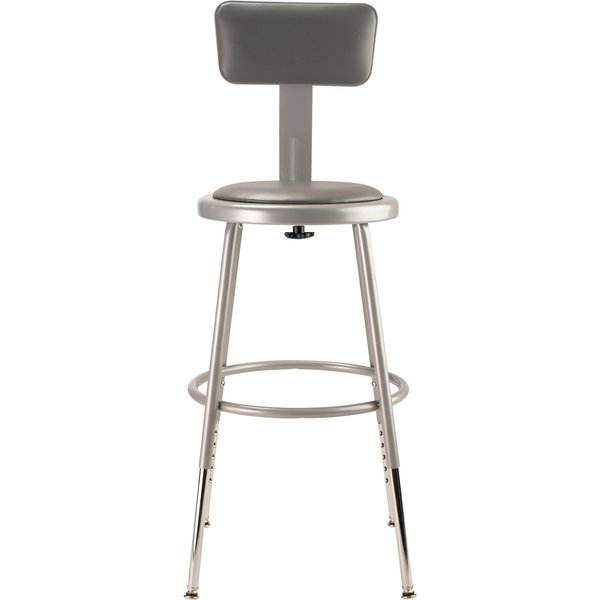 Round Stool with Backrest, Height 19