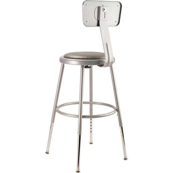 Round Stool with Backrest, Height 19
