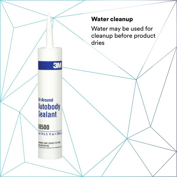 Autobody Sealant, 10.3 oz, Cartridge, White, Synthetic-Elastomer Base, 12 PK