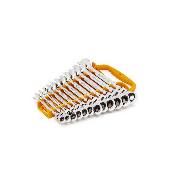 Ratcheting Wrench Set, Metric, 12 pt, 12pcs