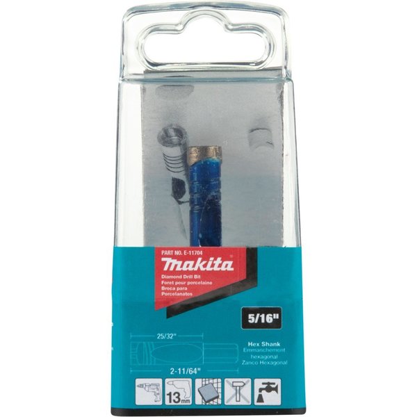 Diamond Drill Bit, Hex Shank 5/16