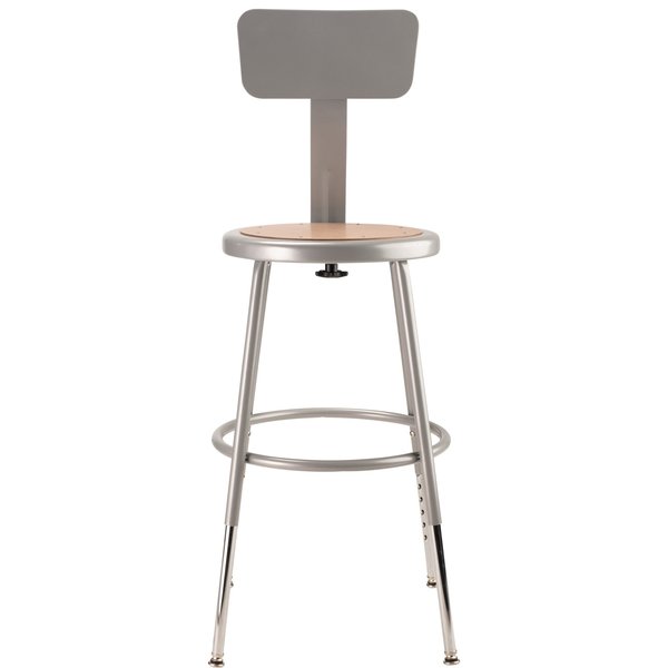 Round Stool with Backrest, Height 19