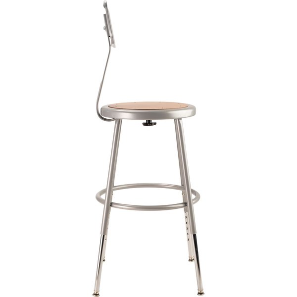 Round Stool with Backrest, Height 19