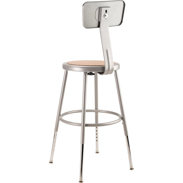 Round Stool with Backrest, Height 19