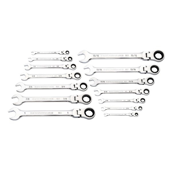 Combination Ratcheting Wrench Set, 14 Pc