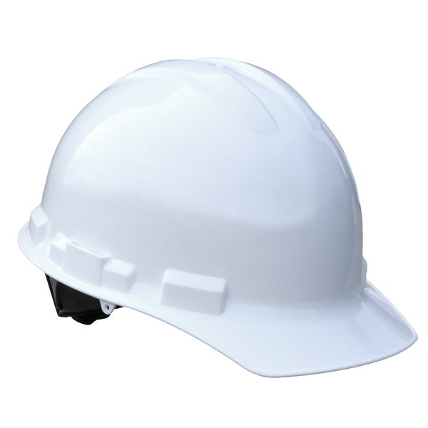 Front Brim Hard Hat, Type 1, Class E, Ratchet (6-Point), White