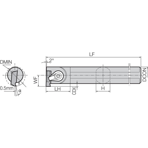 Internal Grooving Toolholder, GIVR 14121SE