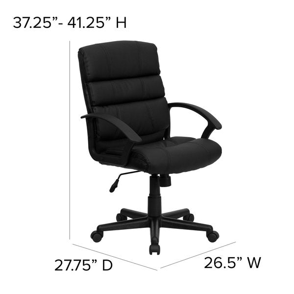 Leather Task Chair, 17-1/2