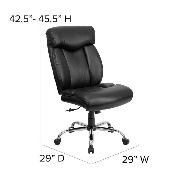 Leather Executive Chair, 22 1/2-, No Arm