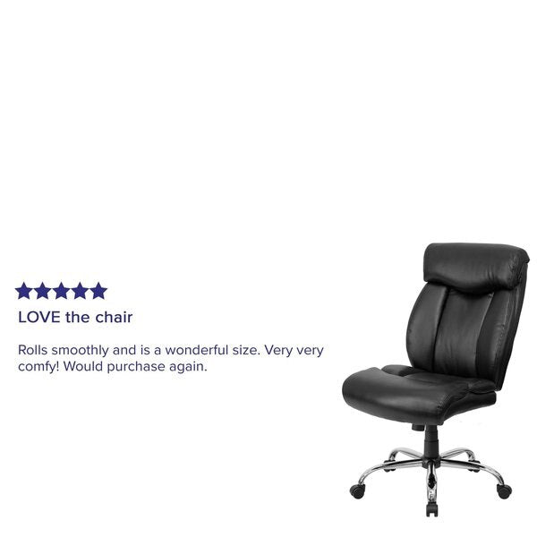 Leather Executive Chair, 22 1/2-, No Arm
