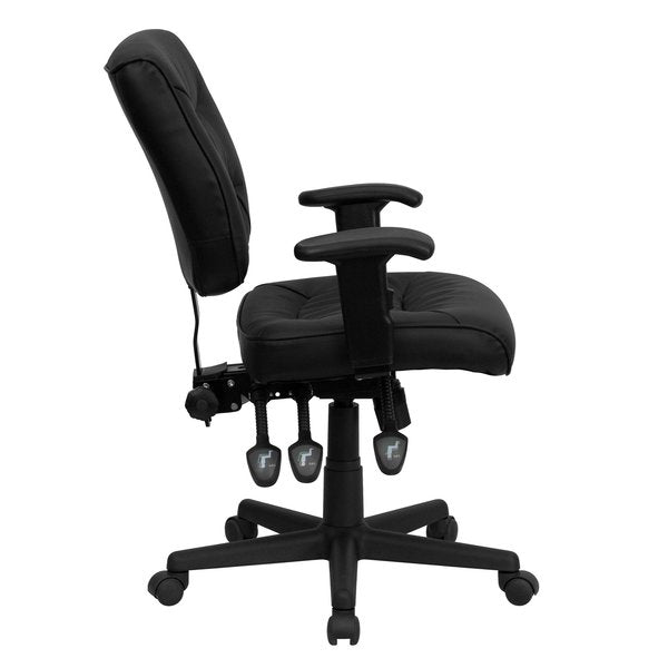Leather Contemporary Chair, 18-1/4