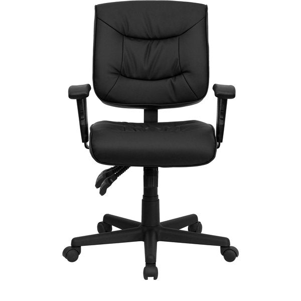 Leather Contemporary Chair, 18-1/4