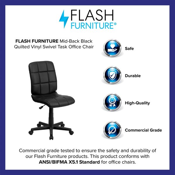 Vinyl Contemporary Chair, 16-3/4