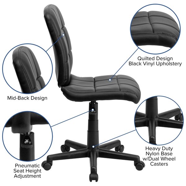 Vinyl Contemporary Chair, 16-3/4