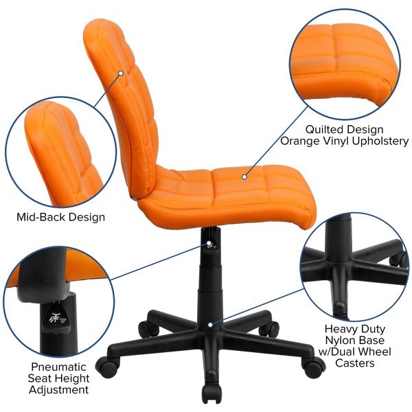 Vinyl Contemporary Chair, 16-3/4