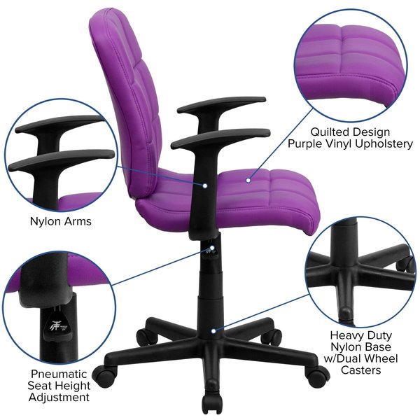 Vinyl Contemporary Chair, 16-3/4