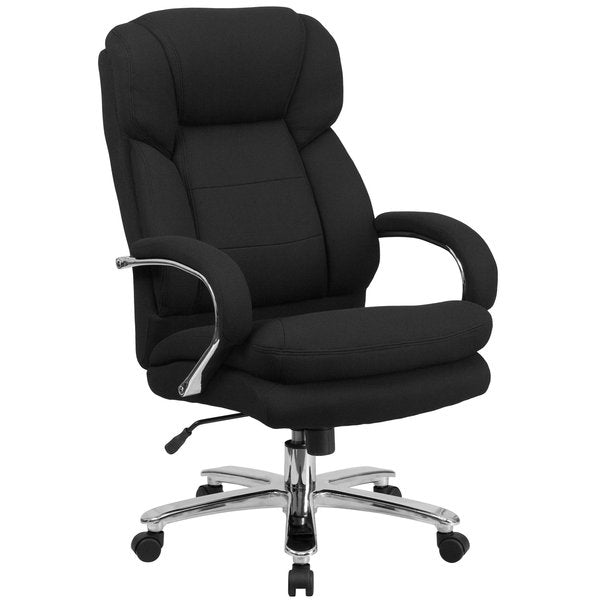 Desk Chair, Fabric, 28 inWPadded Loop, Black Fabric