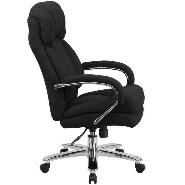 Desk Chair, Fabric, 28 inWPadded Loop, Black Fabric
