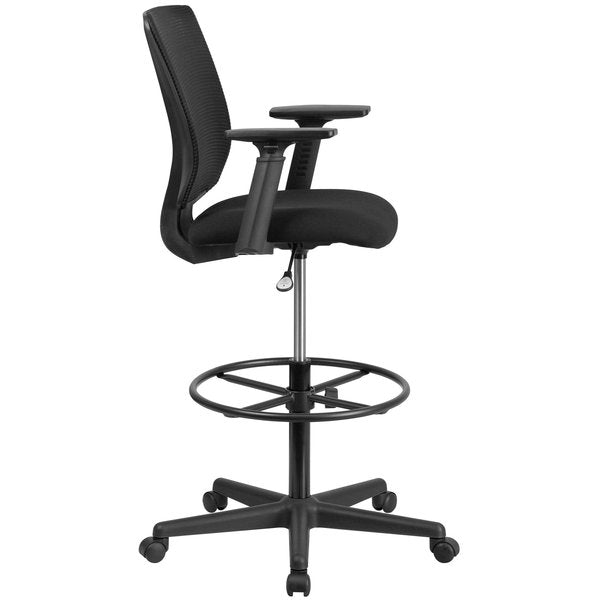 Mesh 32 1/2-, Adjustable Padded, Back, Seat, Frame: Black