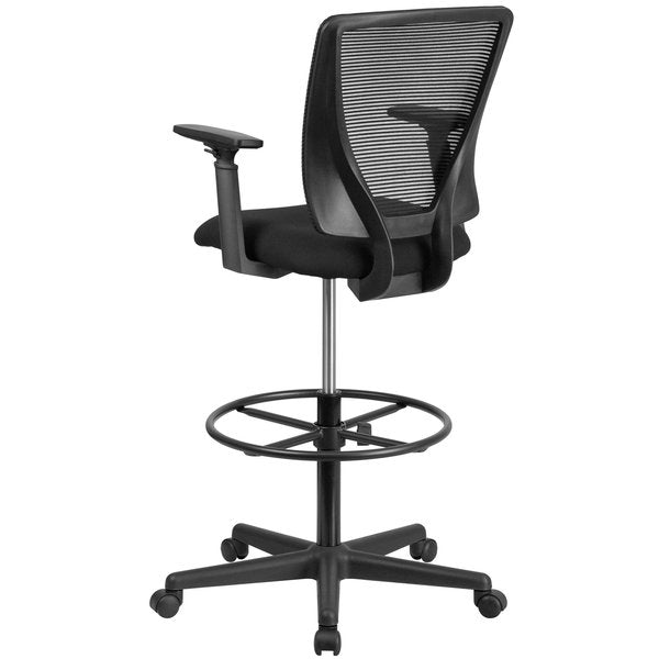 Mesh 32 1/2-, Adjustable Padded, Back, Seat, Frame: Black
