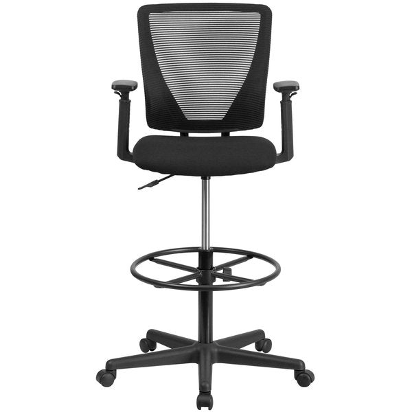 Mesh 32 1/2-, Adjustable Padded, Back, Seat, Frame: Black