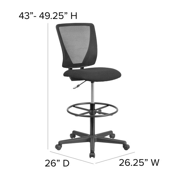 Mesh 32 1/2-, No Arm, Back, Seat, Frame: Black