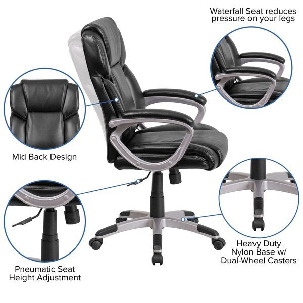Leather Contemporary Chair, 18