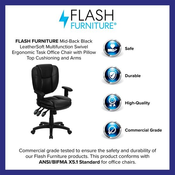 Leather Contemporary Chair, 18-1/4