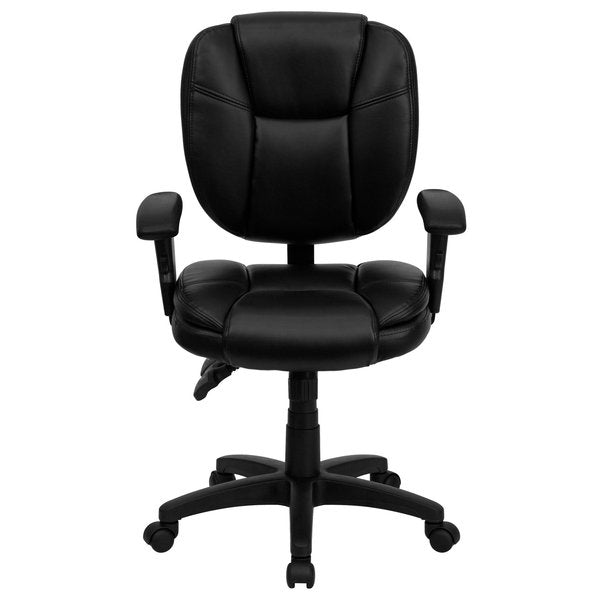 Leather Contemporary Chair, 18-1/4