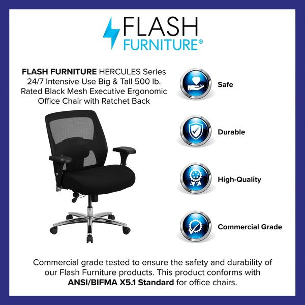 Fabric Executive Chair, 22-, Adjustable Padded