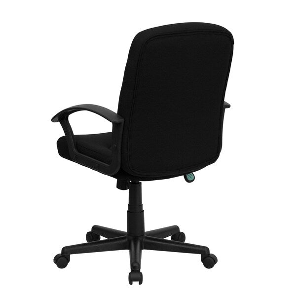 Executive Chair, Fabric, 21 1/4-Height, Fixed, Black