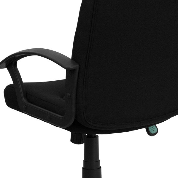 Executive Chair, Fabric, 21 1/4-Height, Fixed, Black