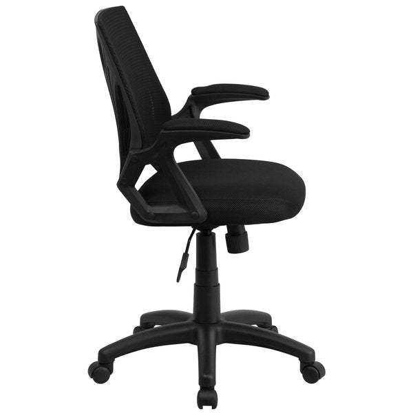 Mesh Task Chair, 21 1/2-, Padded, Back, Seat, Frame: Black
