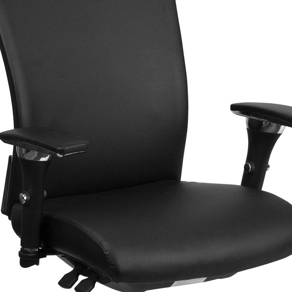 Leather, Adjustable Arms with Inward/Outward Pivot Pads, Black LeatherSoft